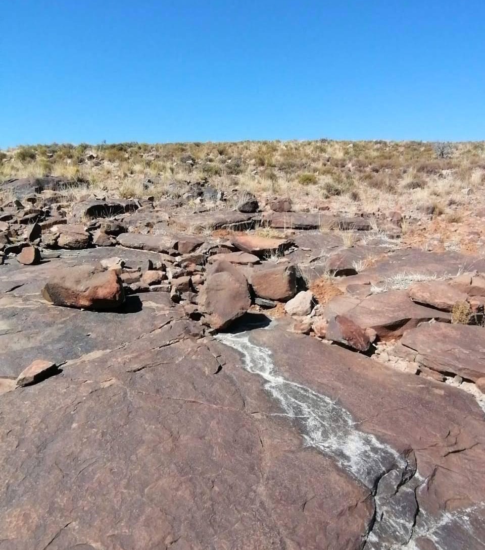 Weathered dolorite outcrop at the Beaufort West deposit